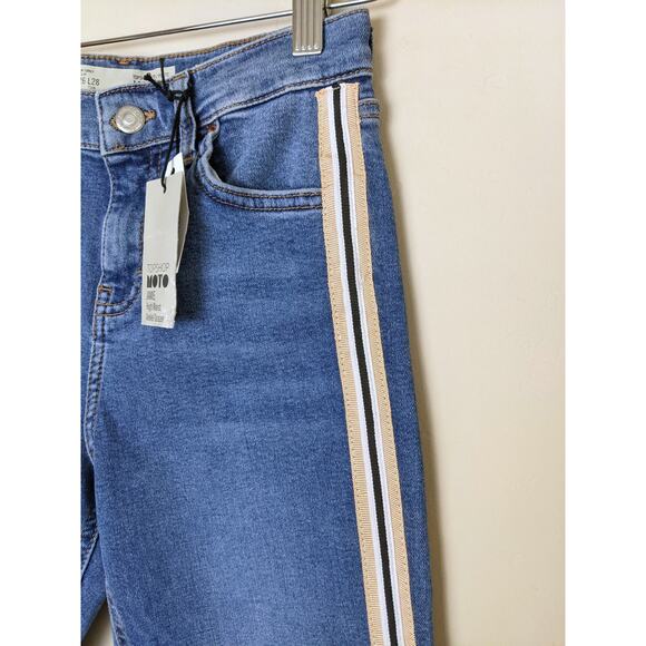 NWT TOPSHOP Moto Jamie Side Stripe Jeans W26 L28 - Picture 4 of 10
